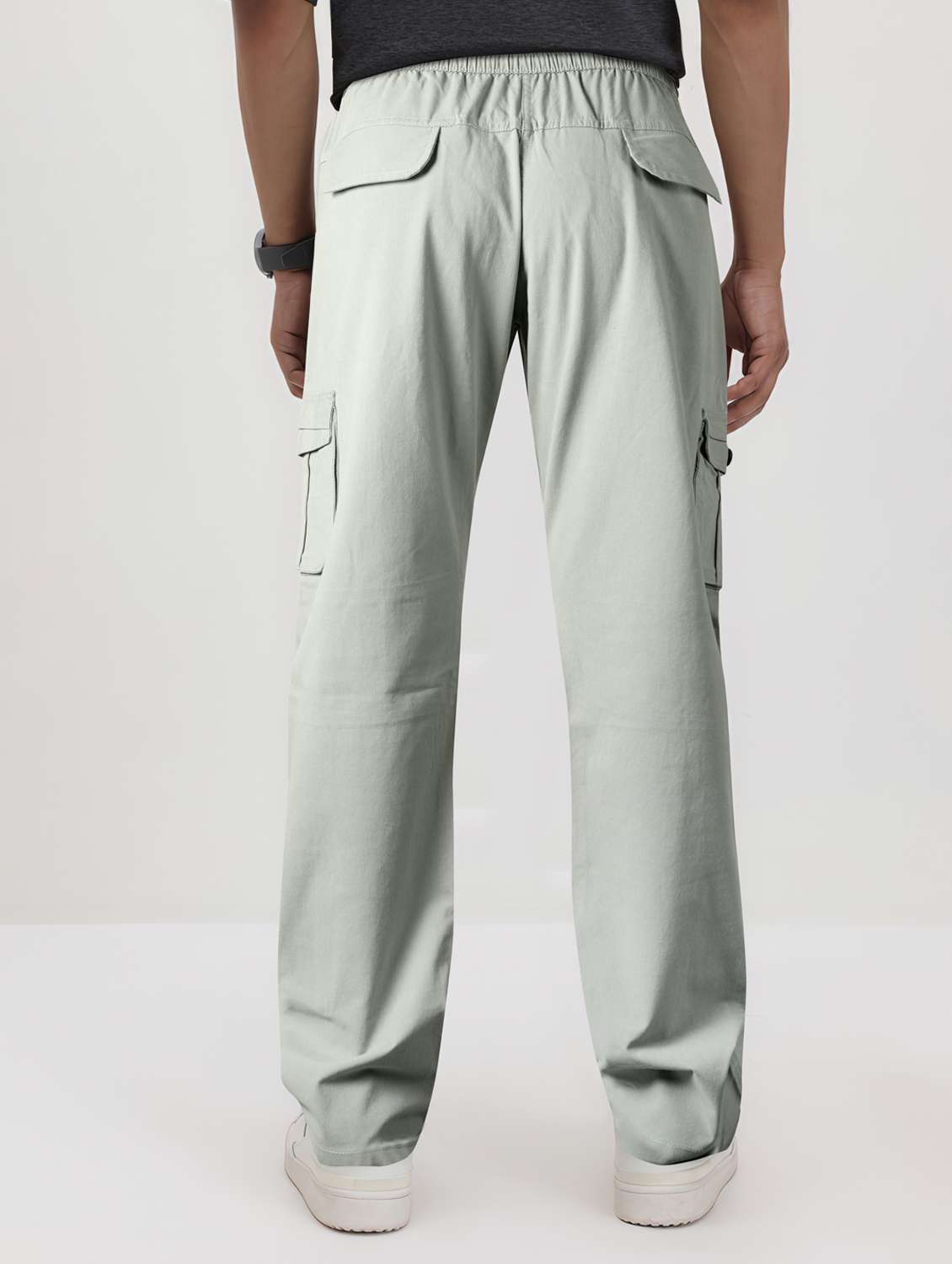 men solid mid rise regular fit cargo - 22107388 -  Standard Image - 2