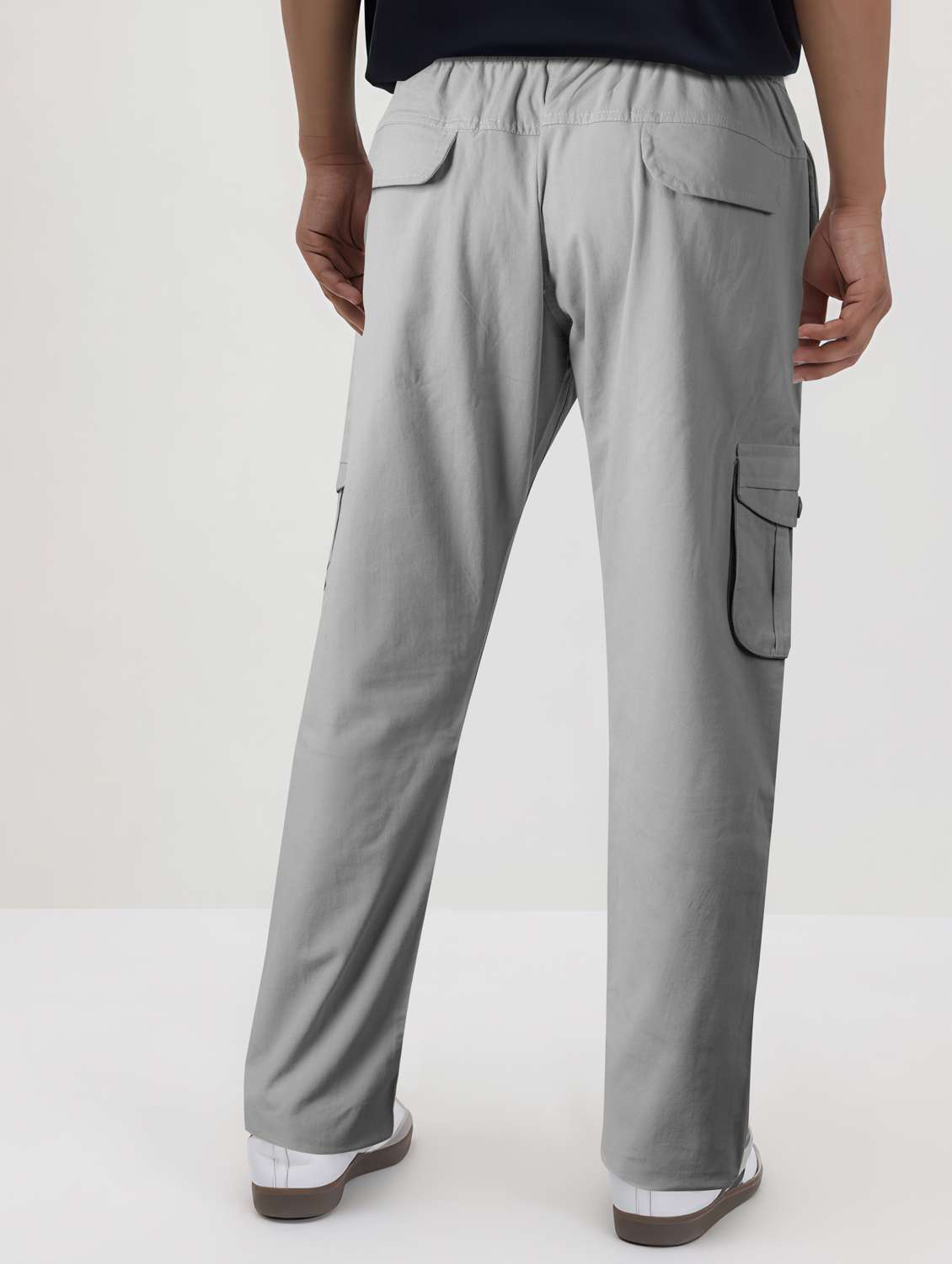 men solid mid rise regular fit cargo - 22107389 -  Standard Image - 2