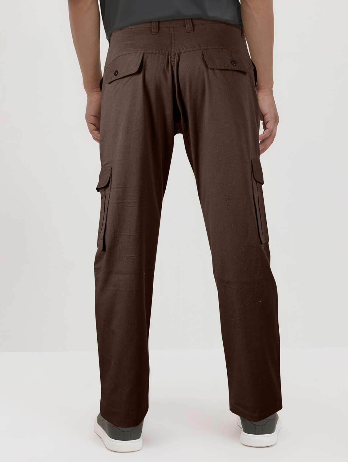 men solid mid rise regular fit cargo - 22107392 -  Standard Image - 2