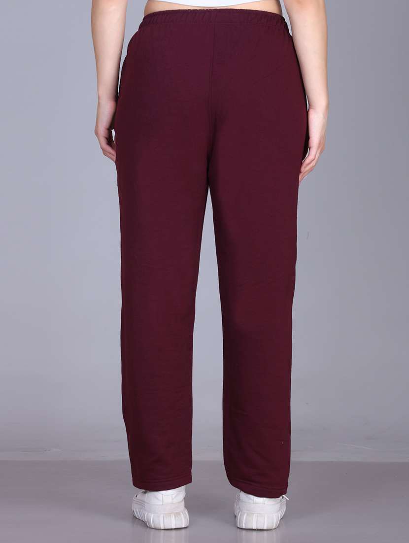 women solid mid rise regular fit track pant - 22107413 - Standard Image - 2
