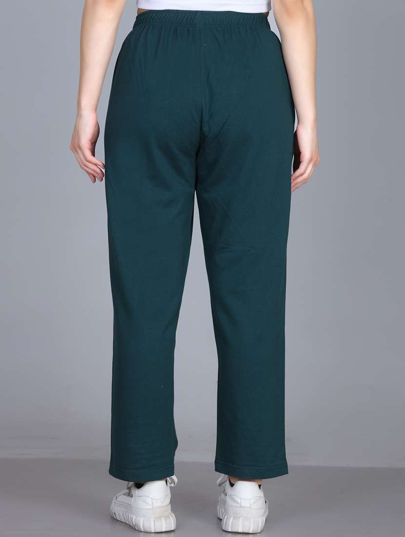 women solid mid rise regular fit track pant - 22107414 - Standard Image - 2