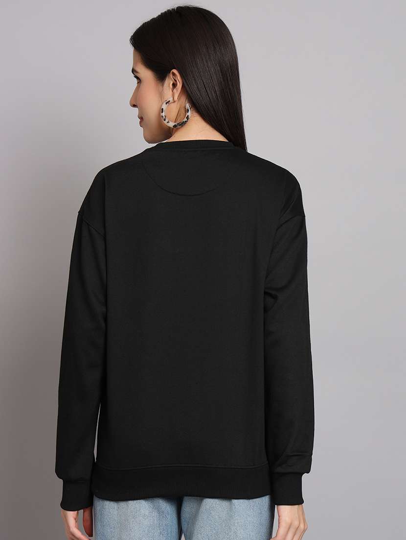 black fleece plain sweatshirt - 22107421 -  Standard Image - 2