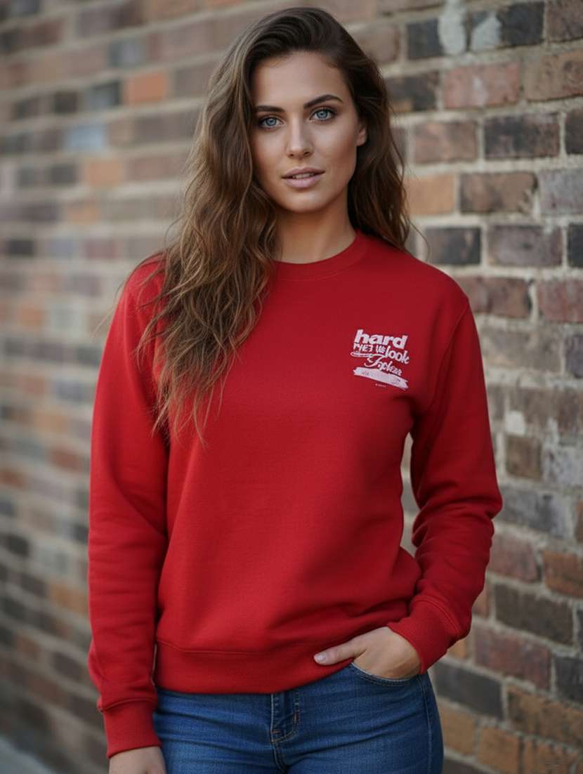 red fleece plain sweatshirt