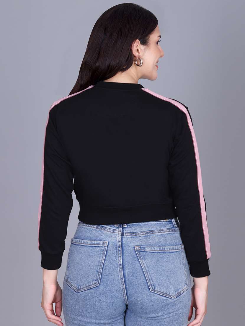 black fleece plain sweatshirt - 22107429 -  Standard Image - 2