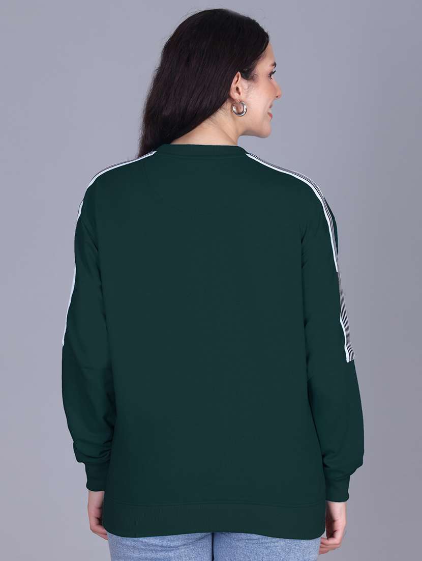 black fleece plain sweatshirt - 22107434 -  Standard Image - 2