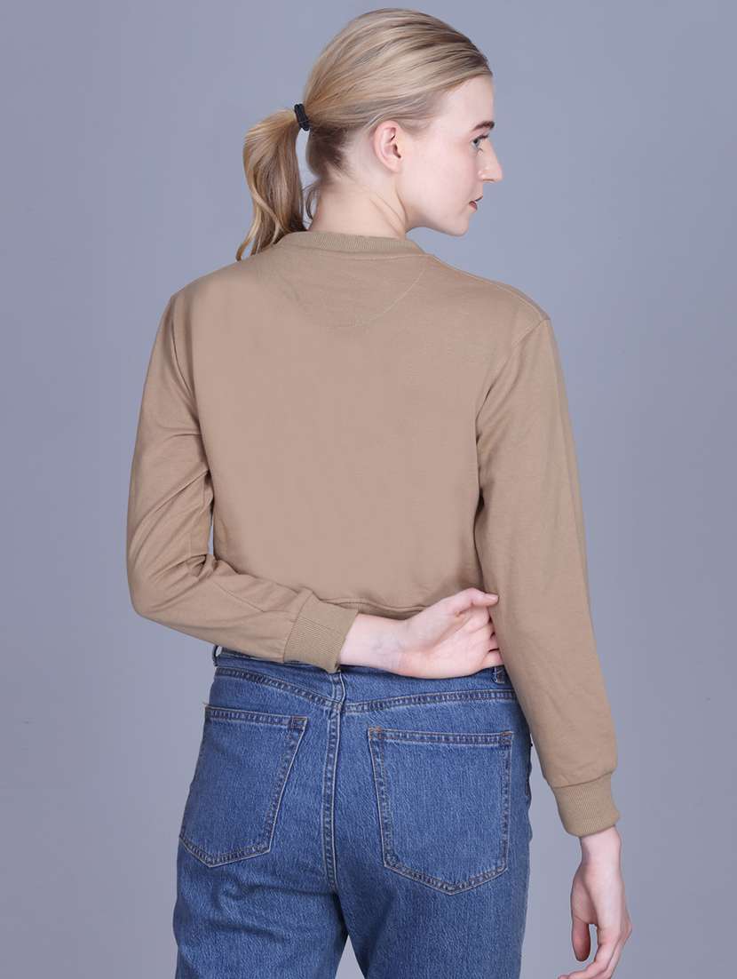 women long sleeve cropped hooded sweatshirt - 22107480 -  Standard Image - 2