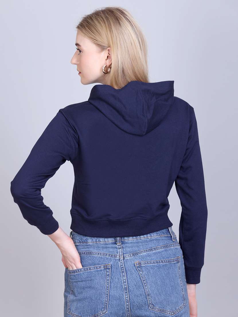 women long sleeve cropped hooded sweatshirt - 22107497 -  Standard Image - 2
