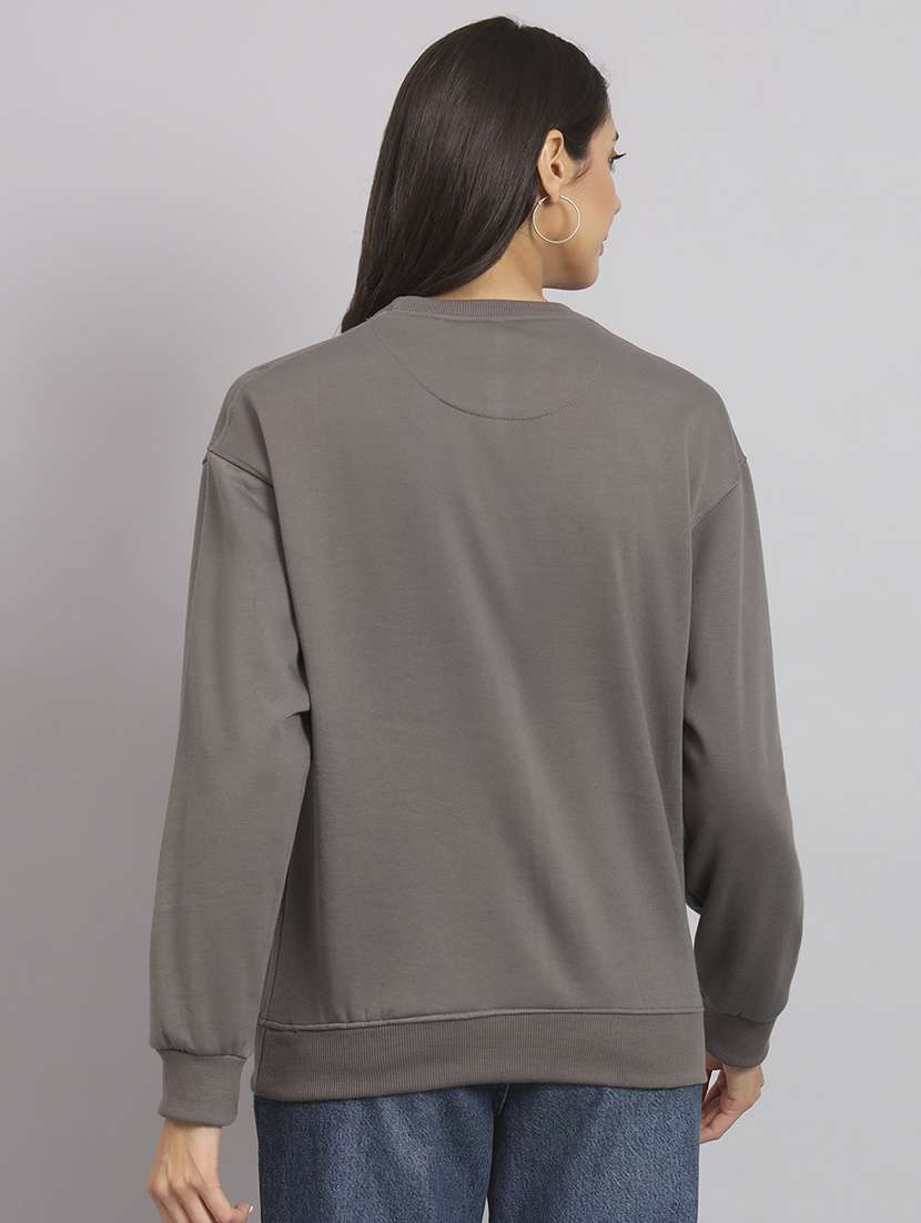 charcoal fleece plain sweatshirt - 22107502 -  Standard Image - 2