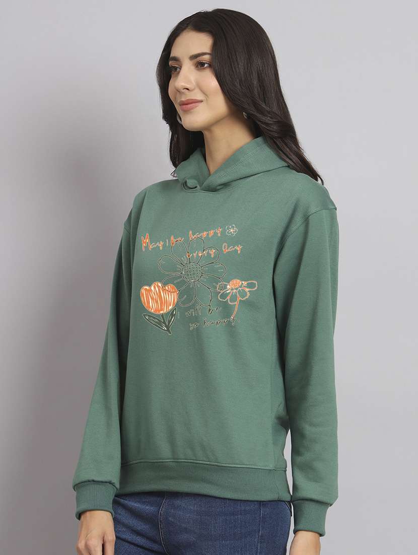 women printed long sleeve hooded sweatshirt - 22107508 -  Standard Image - 2