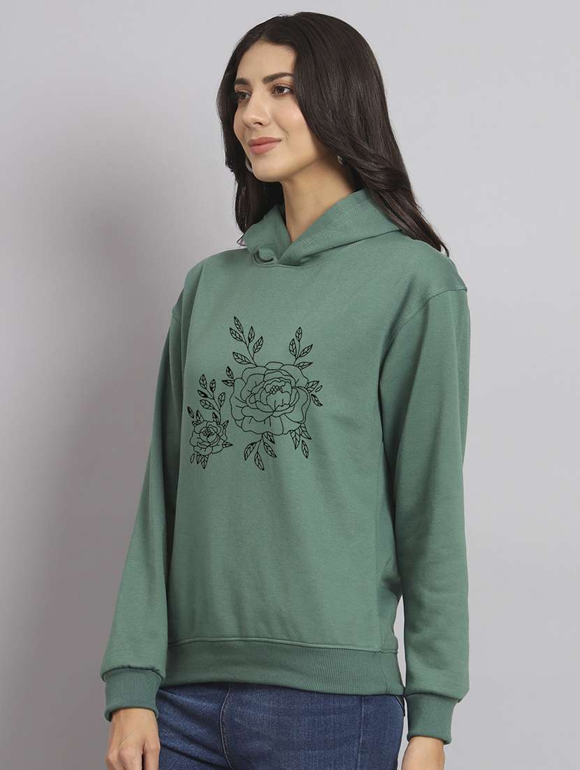 women printed long sleeve hooded sweatshirt - 22107509 -  Standard Image - 2