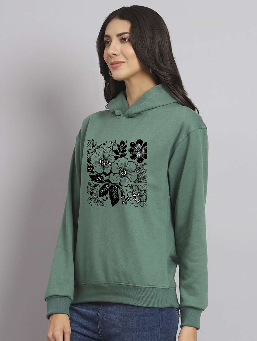 women printed long sleeve hooded sweatshirt - 22107510 -  Standard Image - 2