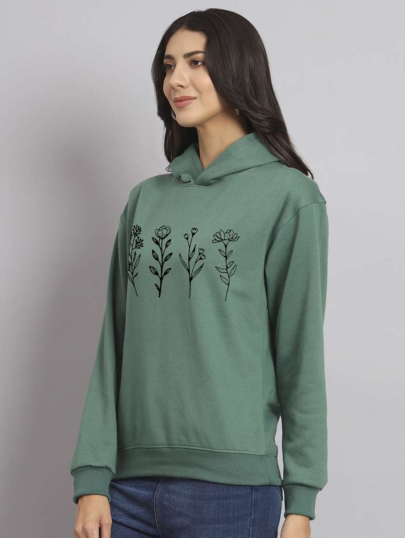 women printed long sleeve hooded sweatshirt - 22107511 -  Standard Image - 2