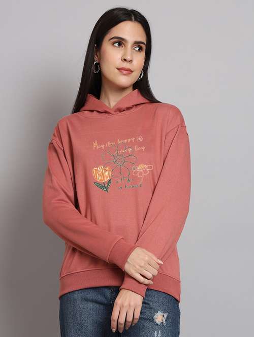 women printed long sleeve hooded sweatshirt - 22107515 -  Standard Image - 0
