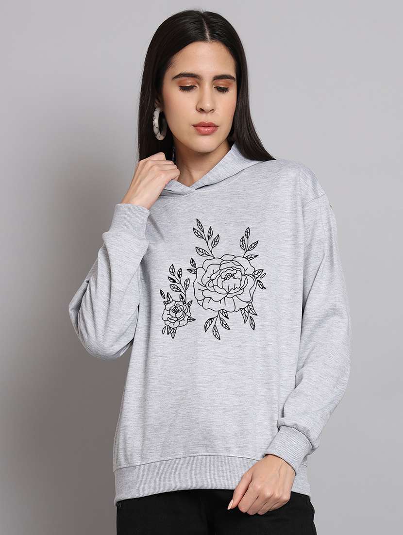 women printed long sleeve hooded sweatshirt - 22107524 -  Standard Image - 2