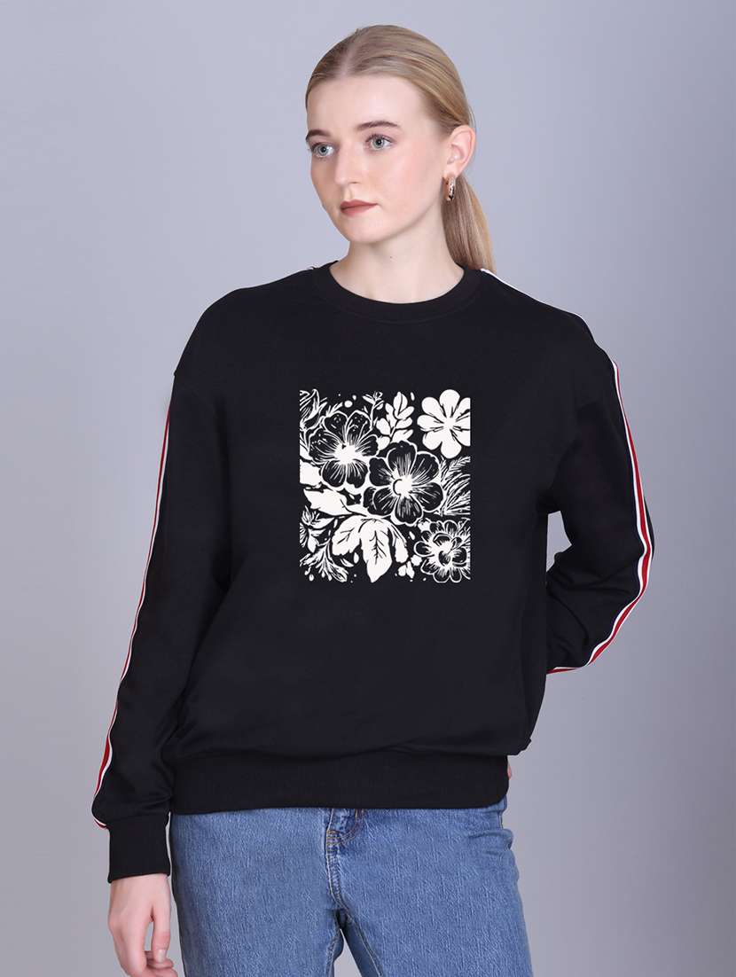 women printed long sleeve sweatshirt