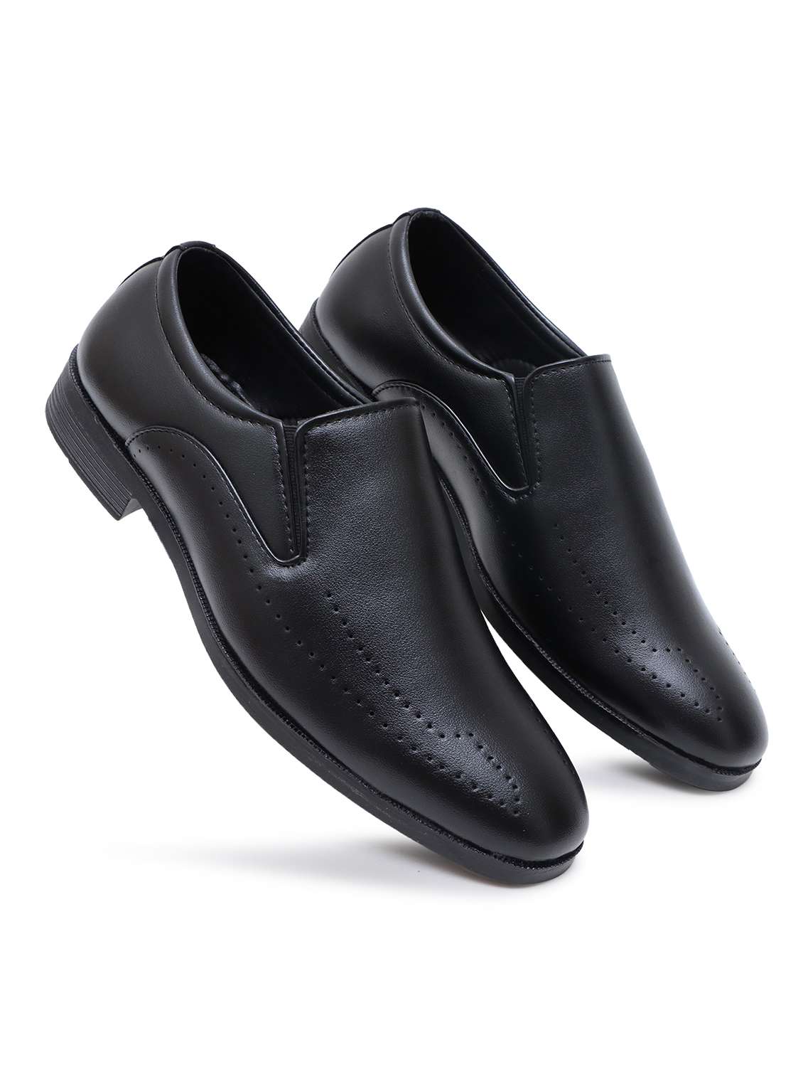 men black slip on formal shoes - 22107585 - Standard Image - 2