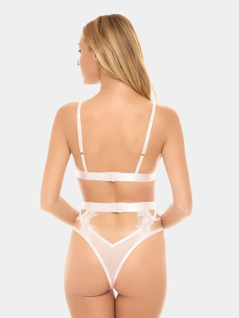 women solid lace bralette and panty set - 22107591 -  Standard Image - 2