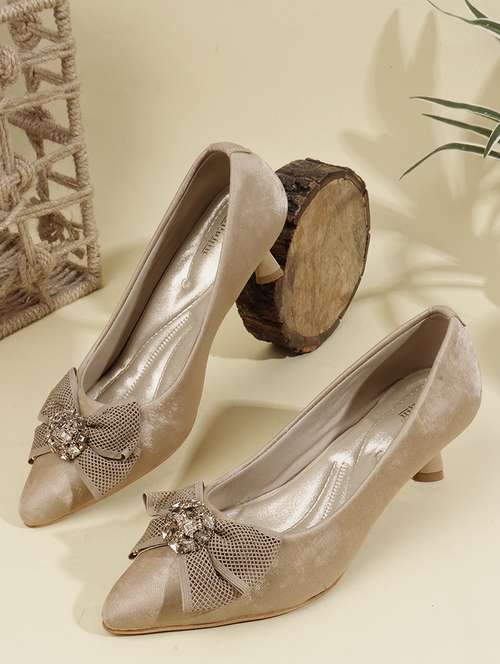 women beige slip on pump - 22107656 - Standard Image - 0
