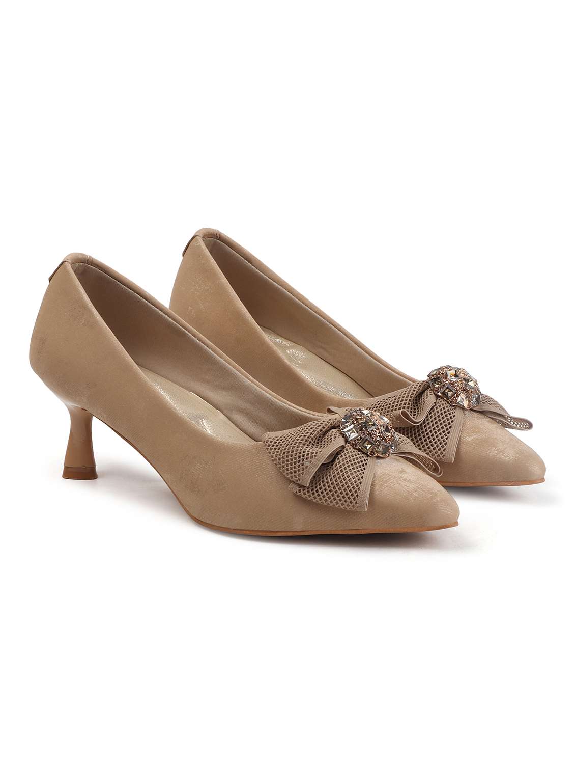 women beige slip on pump - 22107656 - Standard Image - 2