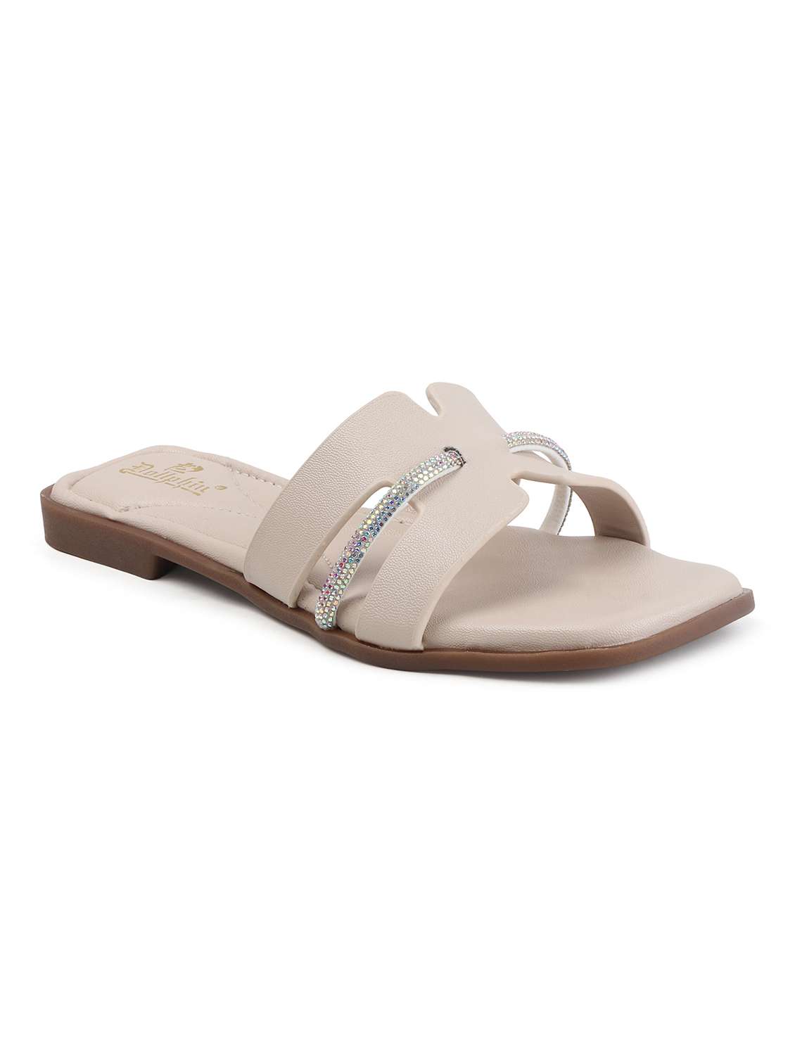 women solid slip on flat sandal - 22107659 - Standard Image - 2
