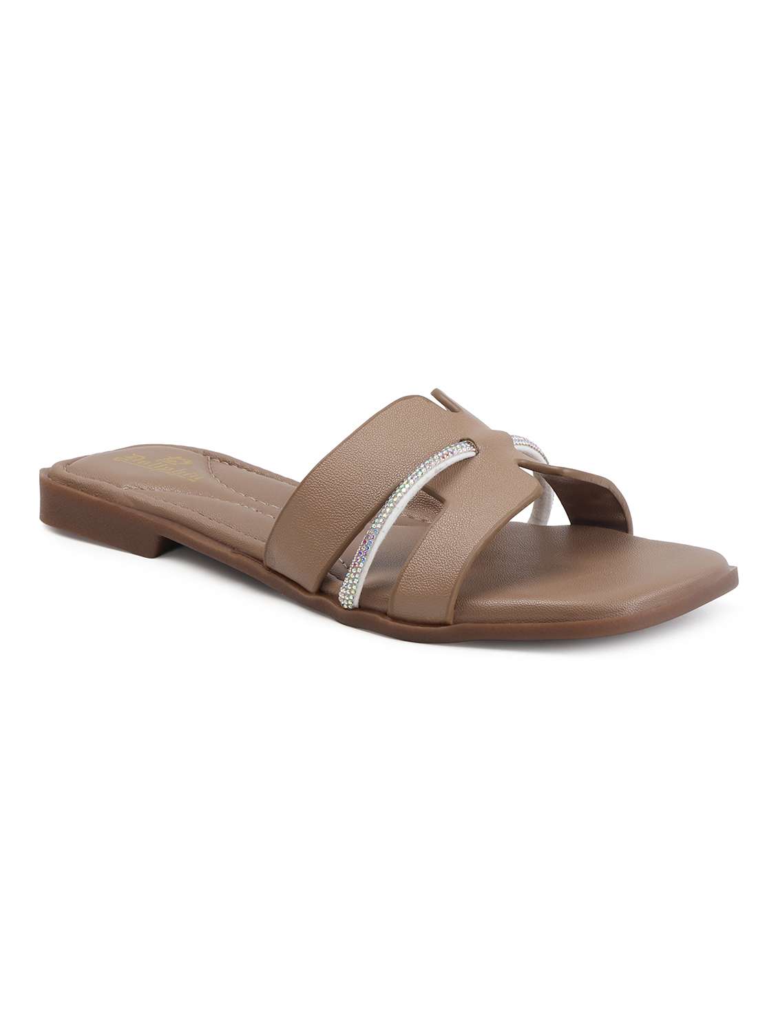 women solid slip on flat sandal - 22107660 - Standard Image - 2
