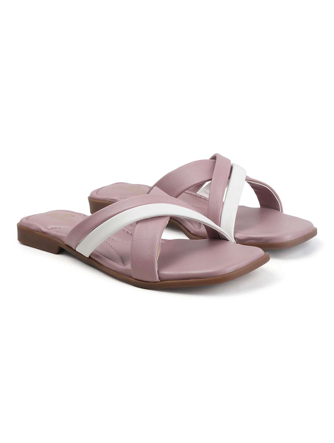 women solid slip on flat sandal - 22107666 - Standard Image - 2