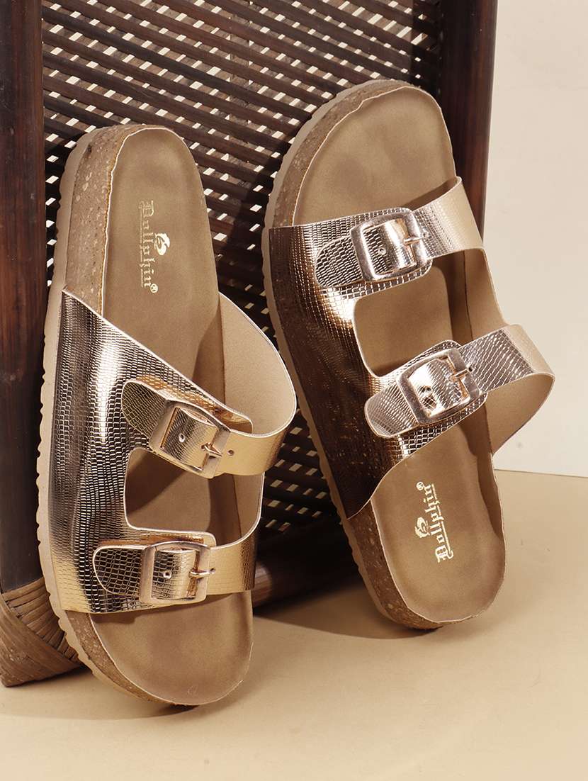 women solid slip on flat sandal - 22107680 - Zoom Image - 0