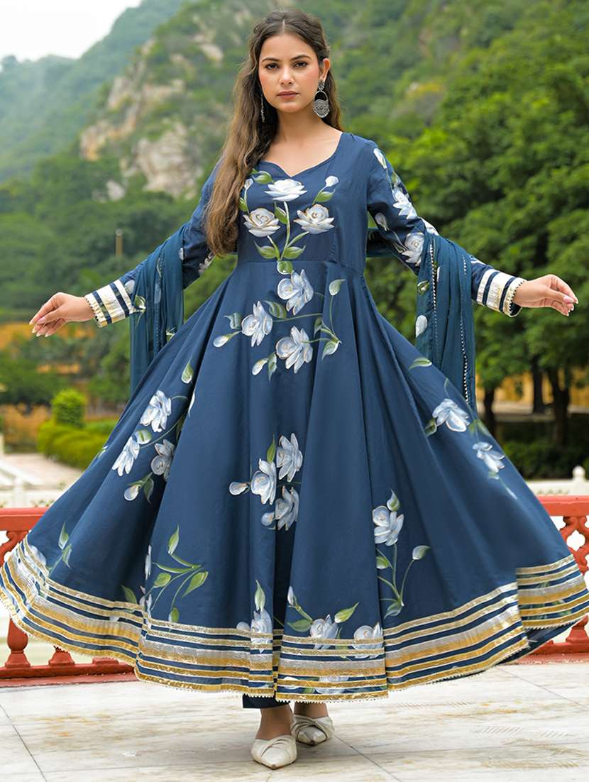 women floral printed long sleeve kurta pant with dupatta set - 22107702 -  Standard Image - 2