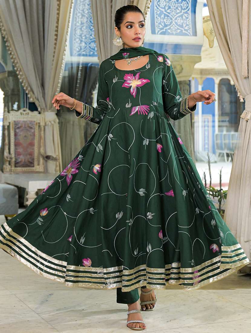 women floral printed long sleeve kurta pant with dupatta set - 22107703 -  Standard Image - 2