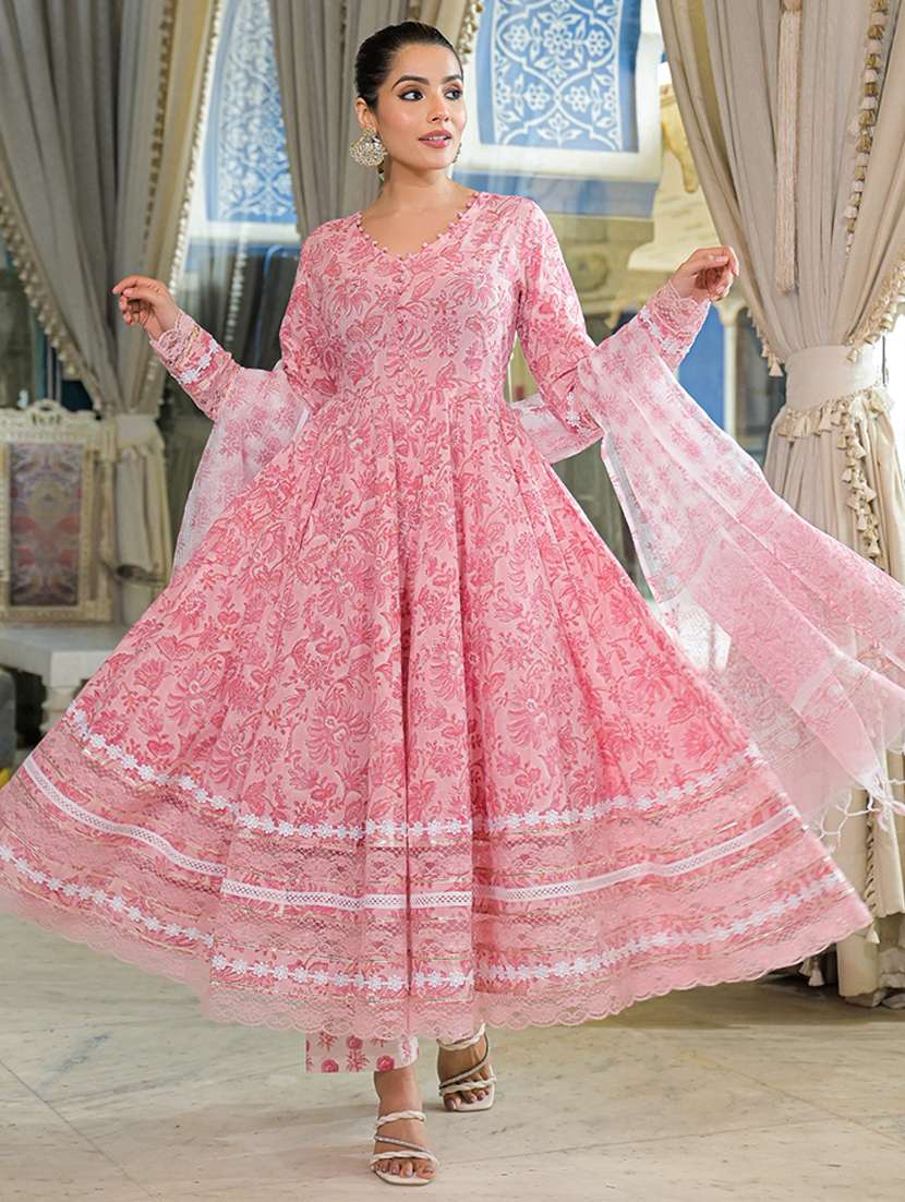 women floral long sleeve kurta pant with dupatta set - 22107710 -  Standard Image - 2