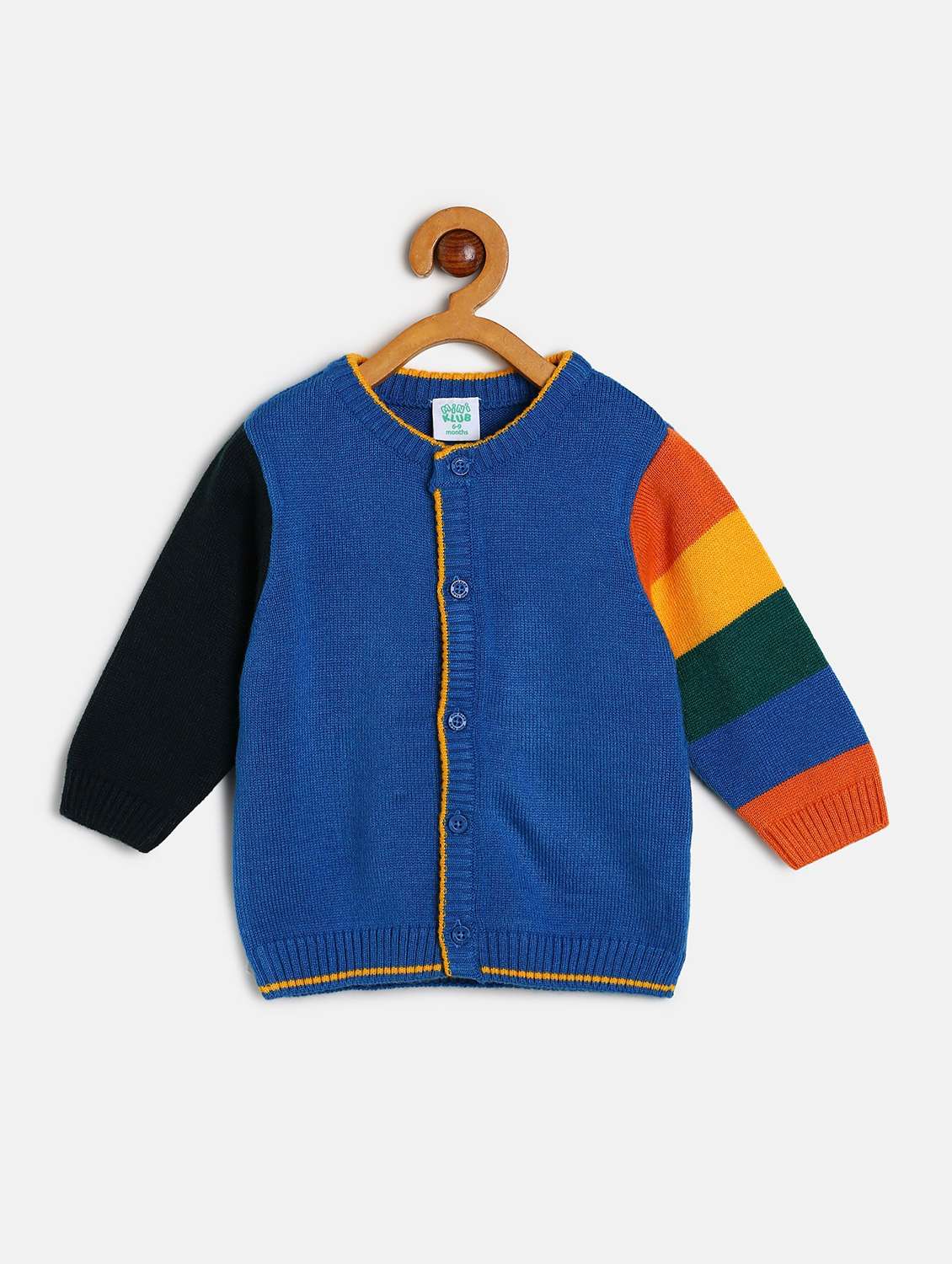 boys color blocked long sleeve sweater