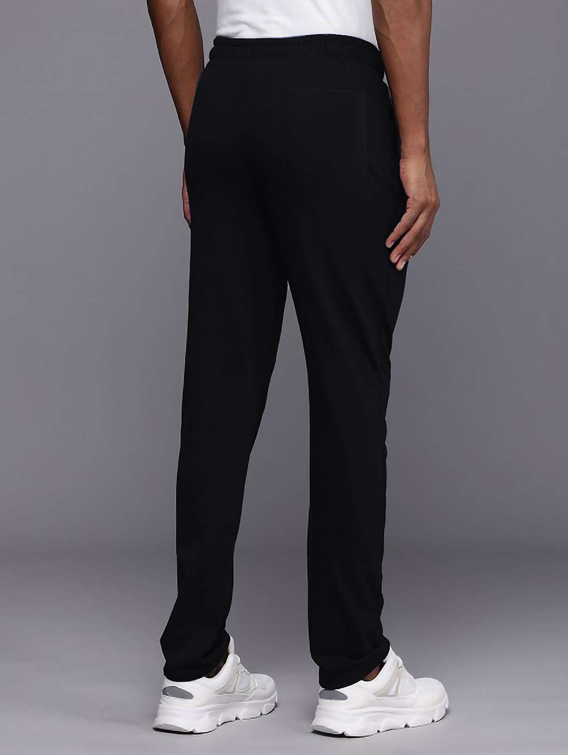men solid mid rise full length track pant - 22107760 - Standard Image - 2