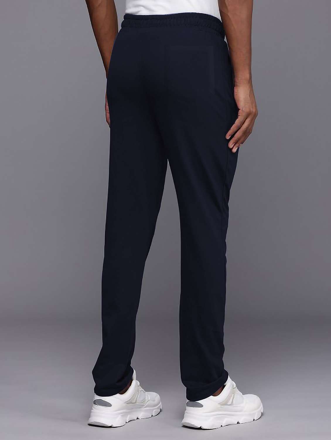 men solid mid rise full length track pant - 22107762 -  Standard Image - 2