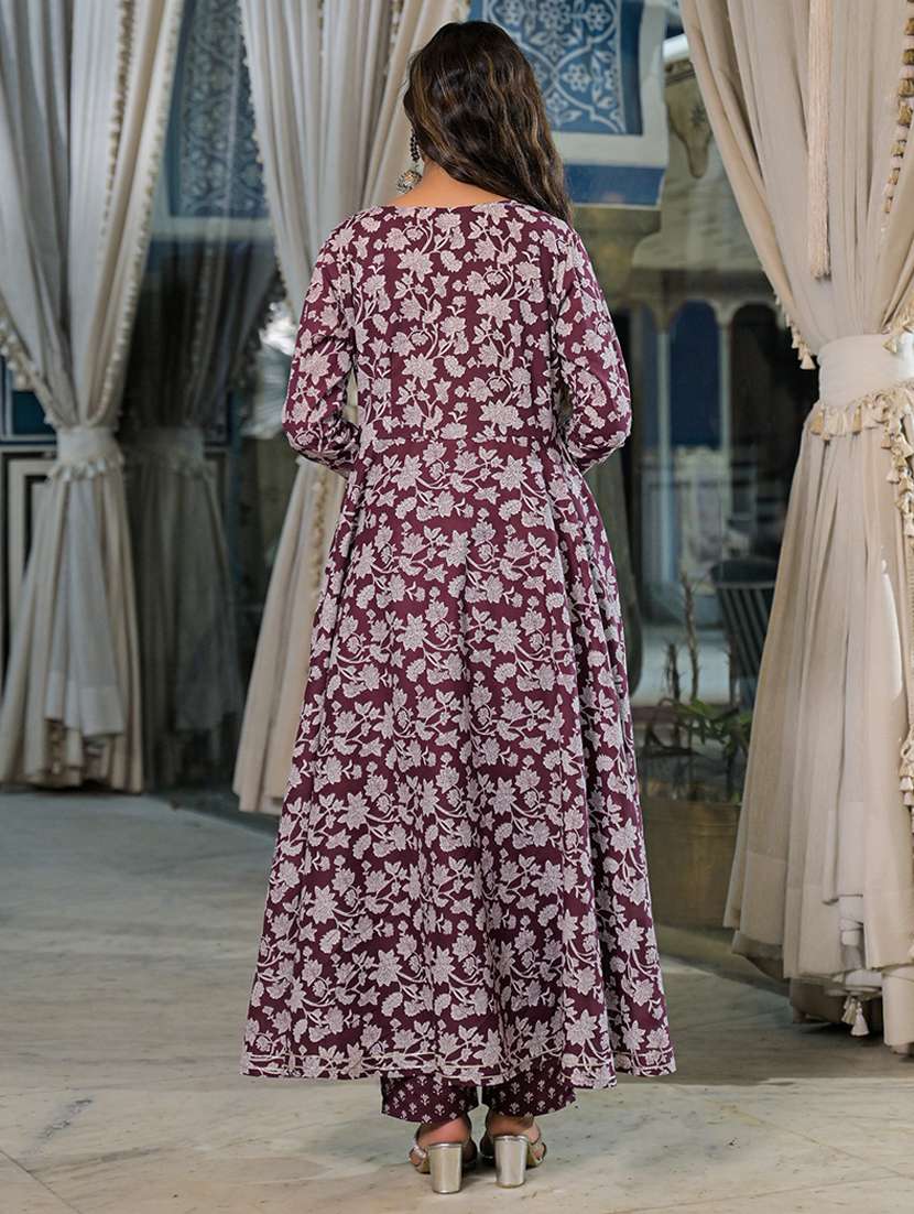 women floral printed long sleeve kurta pant set - 22107797 -  Standard Image - 2