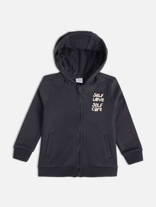 boys printed long sleeve hooded jacket