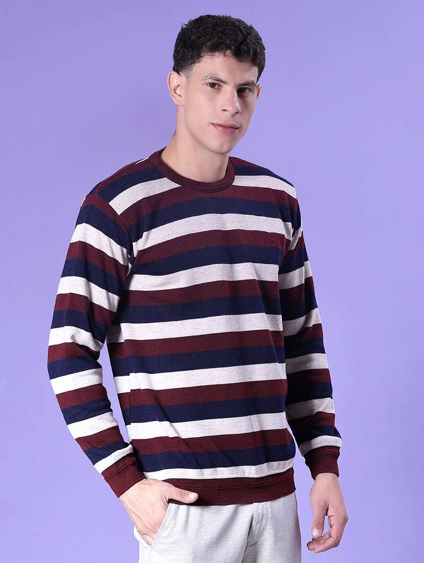 men striped long sleeve regular fit pullover - 22107834 -  Standard Image - 2