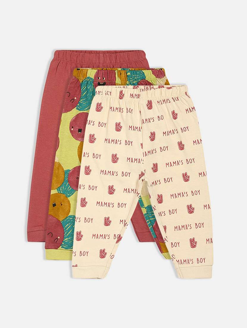 boys pack of 3 printed winterwear jogger