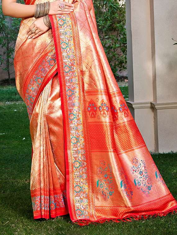 women self design kanjivaram saree with blouse - 22108077 - Standard Image - 2