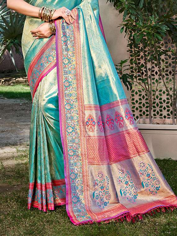 women self design kanjivaram saree with blouse - 22108078 - Standard Image - 2
