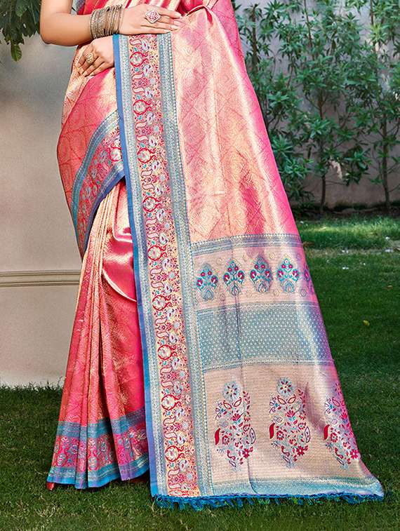 women self design kanjivaram saree with blouse - 22108080 - Standard Image - 2
