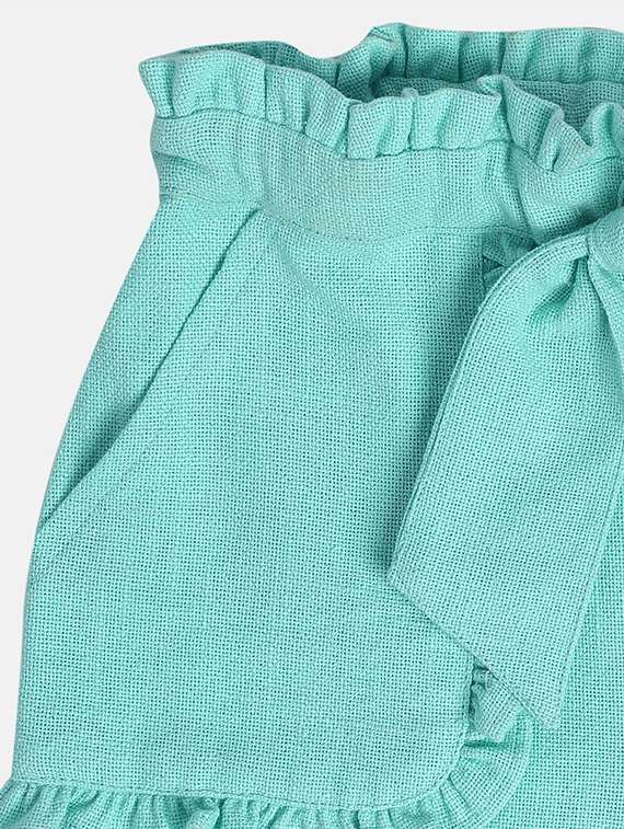 girls solid mid rise shorts - 22108403 -  Standard Image - 2