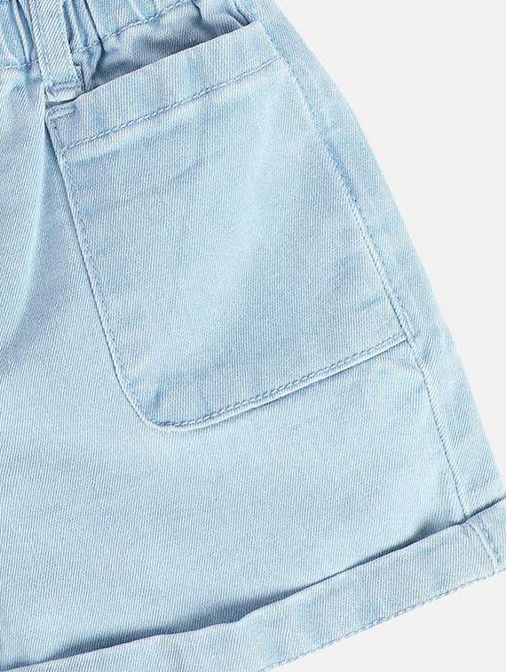 girls light blue cotton blend casual shorts - 22108418 -  Standard Image - 2