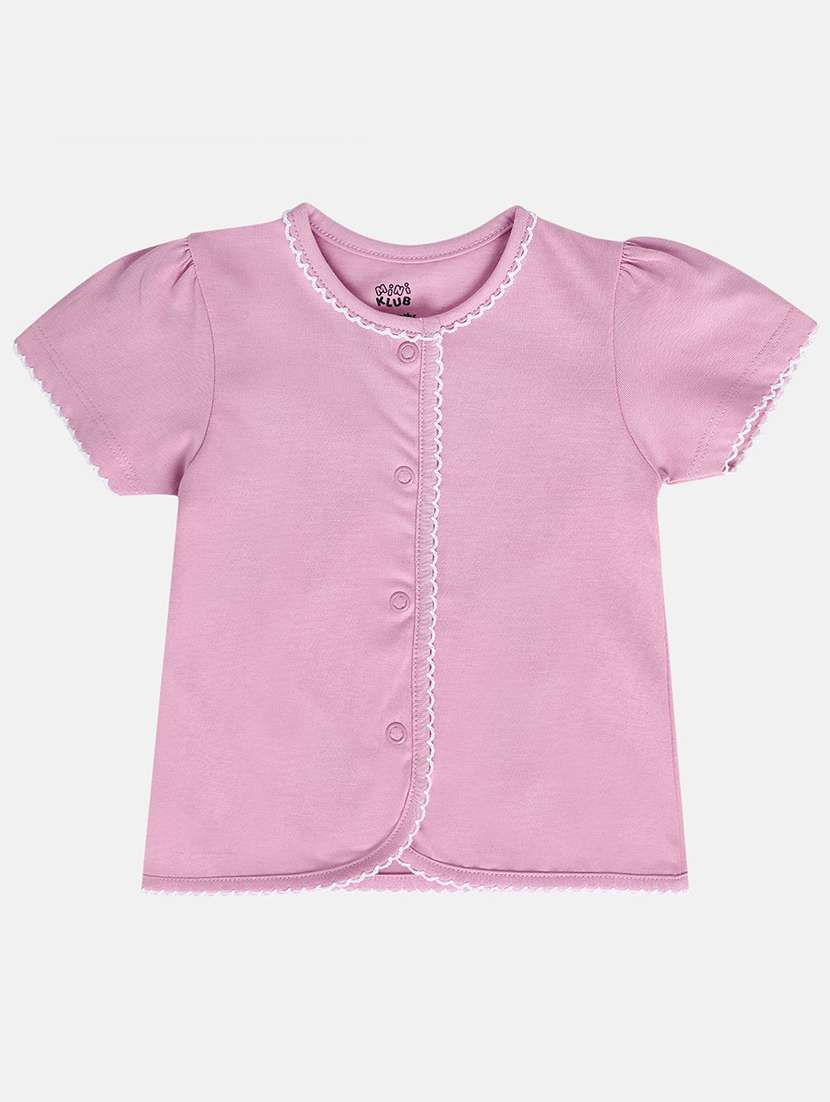 girls pack of 2 solid round neck top - 22108453 -  Standard Image - 2