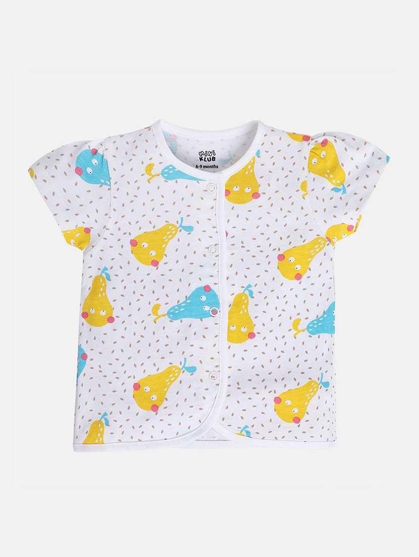 girls pack of 3 printed round neck top - 22108454 -  Standard Image - 2