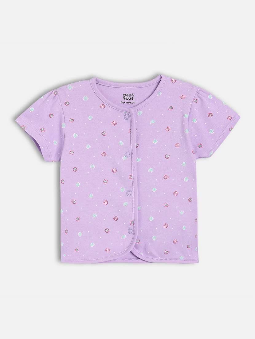 girls pack of 2 printed round neck top - 22108475 -  Standard Image - 2