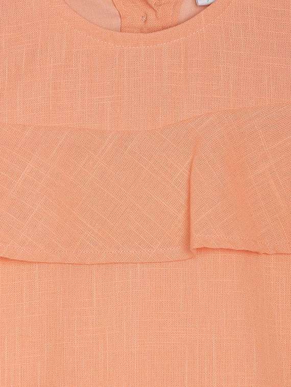 girls solid cold shoulder ruffled top - 22108549 -  Standard Image - 2