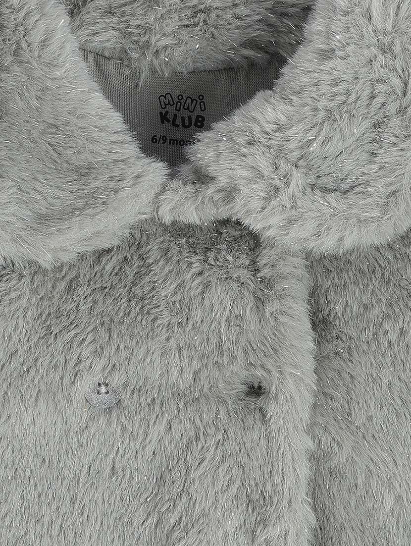 girls solid long sleeve faux fur regular jacket - 22108587 -  Standard Image - 2