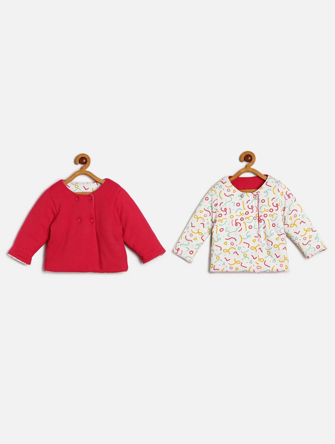 girls printed long sleeve reversible jacket