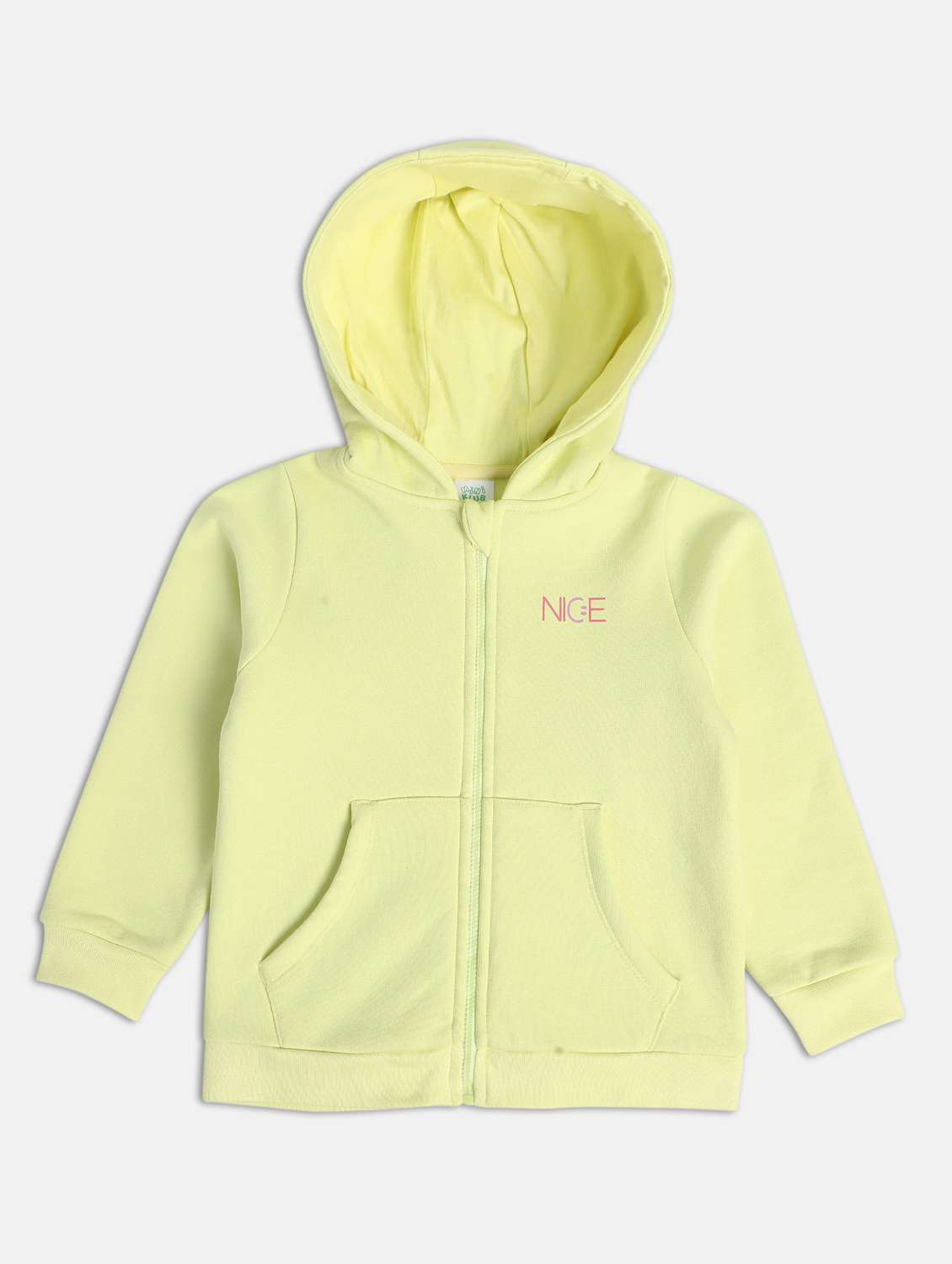 girls back printed long sleeve hooded jacket