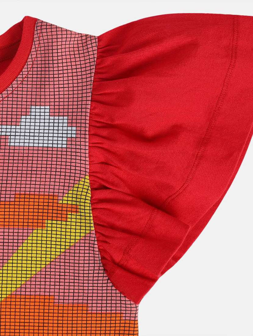 girls printed flutter sleeve tee - 22109212 -  Standard Image - 2